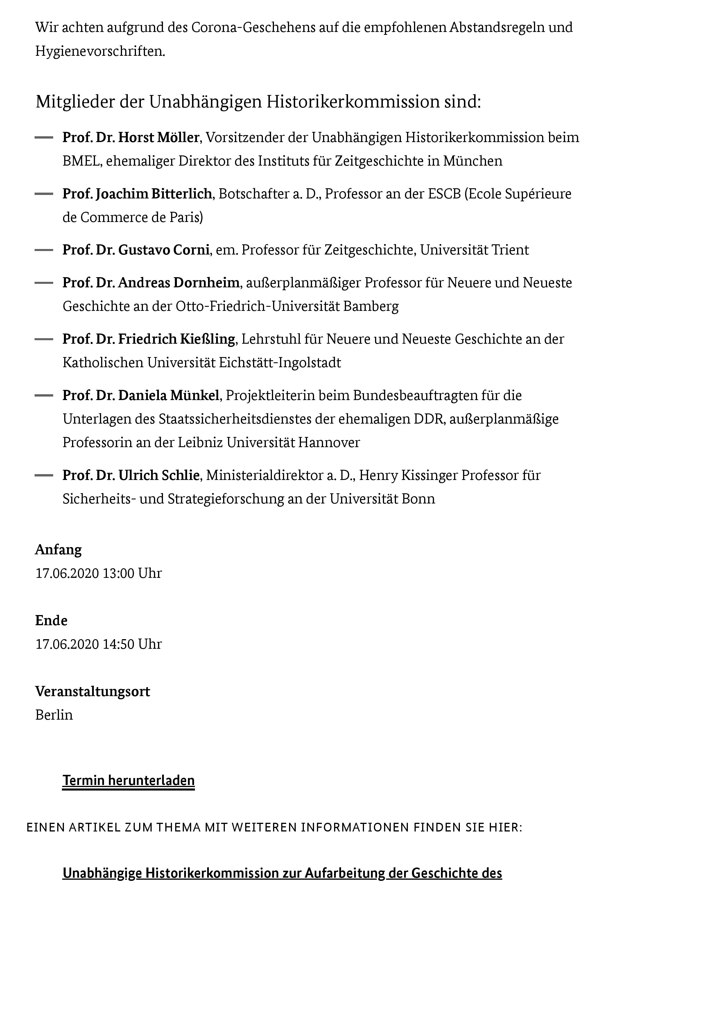 BMEL - Veranstaltungs- und Termin-Uebersicht - Unabhängige Historikerkommission übergibt Abschlussbericht an Bundesministerin Julia Klöckner-page-002