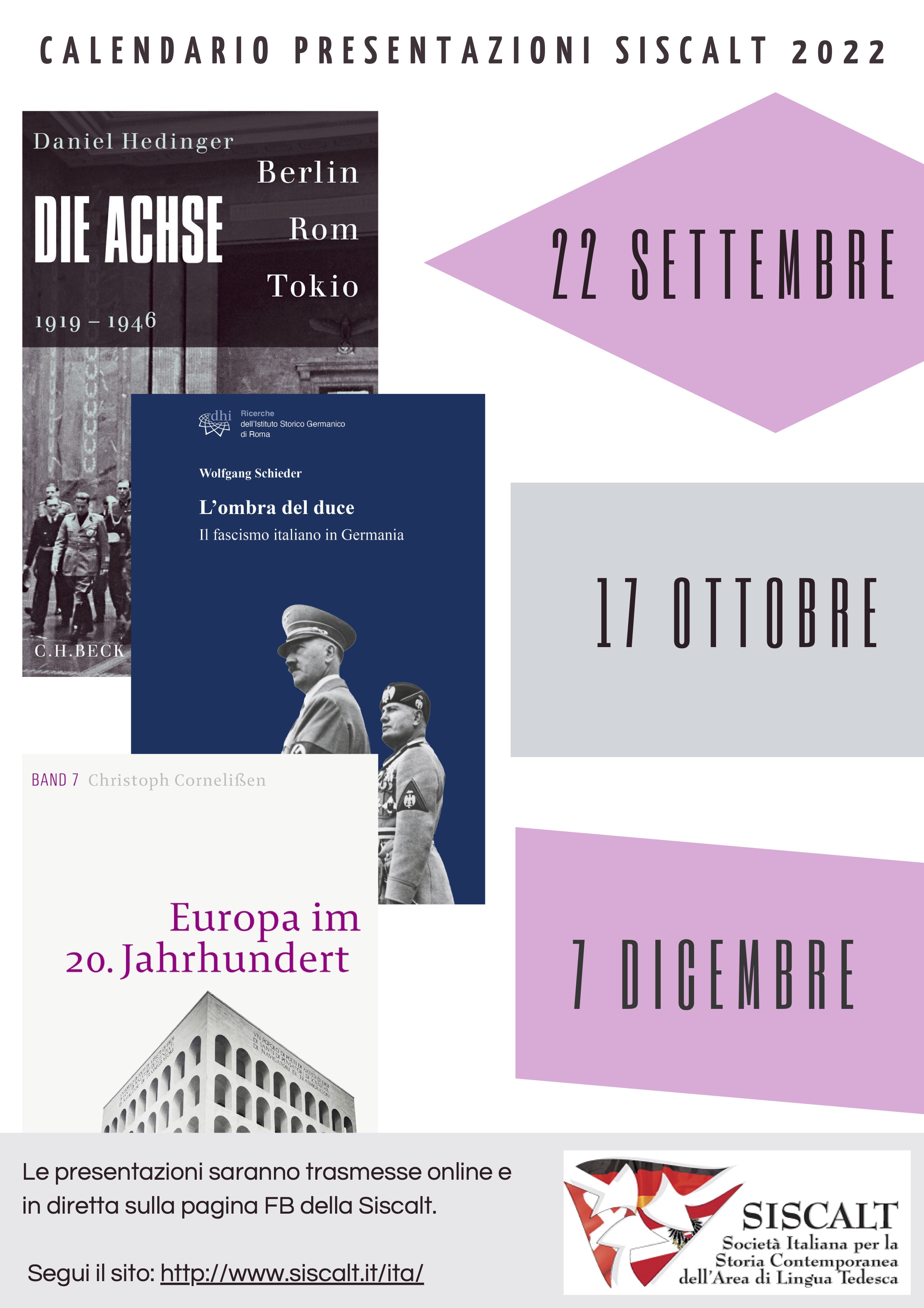 Calendario presentazioni